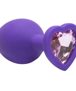 Plug Anal Silicone Coração M - ROXO