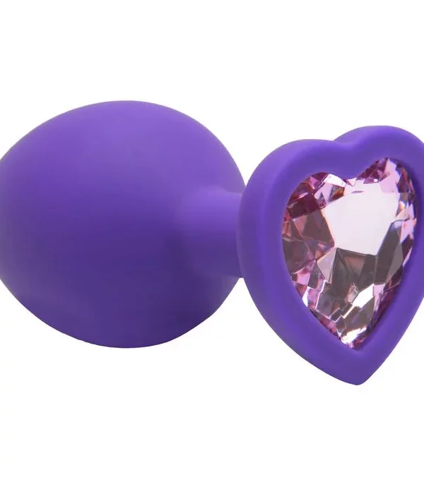 Plug Anal Silicone Coração M - ROXO