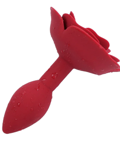 Plug Anal em Silicone com Formato de Flor - Tamanho P - VERMELHO