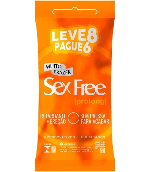 Preservativo Prolong Com 6 Unidades Sex Free
