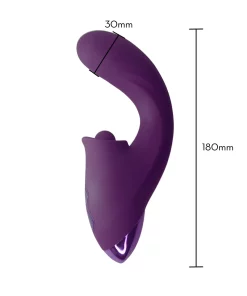 Vibrador com estimulador clitoriano por pulsação - ROXO