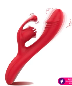 Vibrador ponto G com estimulador clitoriano e aquecimento