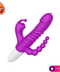 Vibrador tripla estimulação formato slug