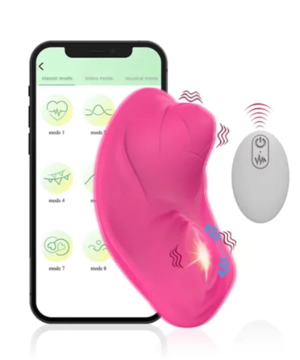 Vibrador Y8 de calcinha por aplicativo - VERMELHO