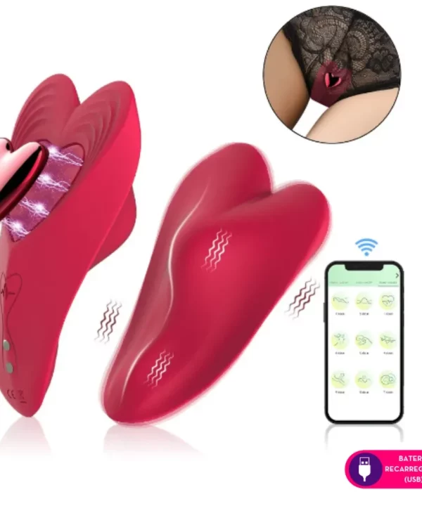 Vibrador de calcinha por aplicativo suporte metalizado S2