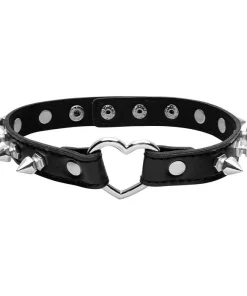 Coleira Choker Coração E Pinos