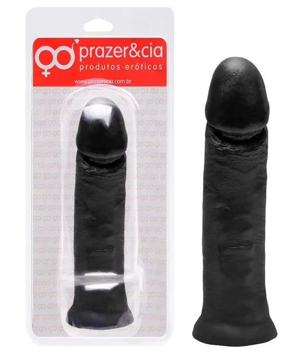 Pênis De Borracha Maciça 17,5 X 3,9Cm - PRETO