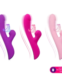 Vibrador ponto G com estimulador clitoriano com aquecimento - PINK