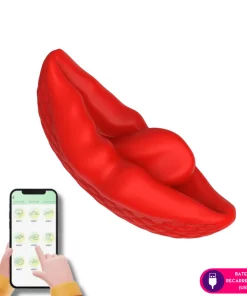 Vibrador em formato de boca por aplicativo