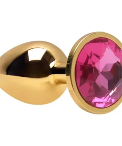 Plug Anal P Cônico Dourado 7 X 2,8Cm - PINK