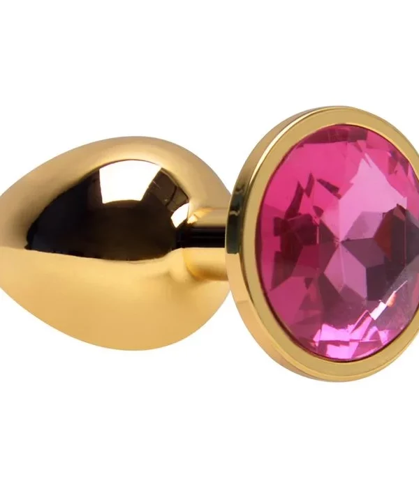 Plug Anal P Cônico Dourado 7 X 2,8Cm - PINK