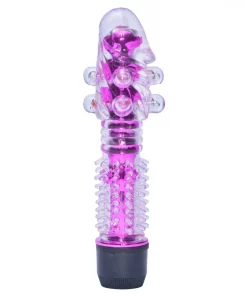 VIBRADOR SUPER SENSOR TRANSLÚCIDO COM ESFERAS  - ROSA