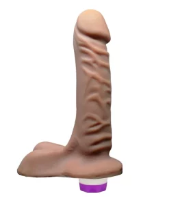 Prótese com Vibro Interno com Escroto 19,5 X 4,5 cm - BEGE