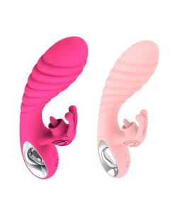 Vibrador LK2 ponto G com estimulador clitoriano - PINK