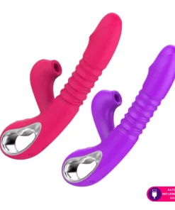 Vibrador vai e vem com estimulador clitoriano CX9  - ROXO