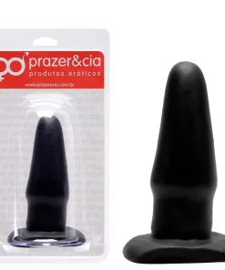 Plug Anal De Borracha Maciça 13 X 4,3Cm - PRETO