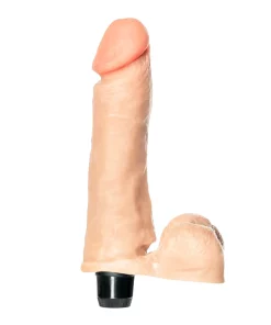 PRÓTESE CYBER SKIN COM VIBRO INTERNO E ESCROTO THOR 18X5CM