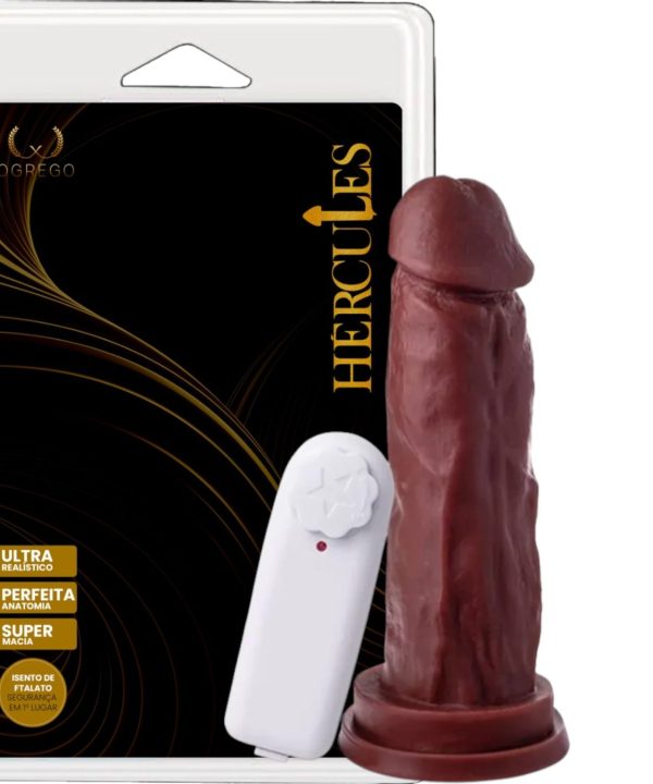 Pênis Com Vibrador E Ventosa 18 X 4,6 Cm - CHOCOLATE