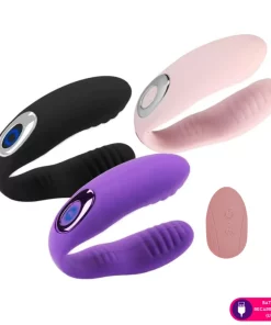 Vibrador de casal com controle JV9 - ROXO