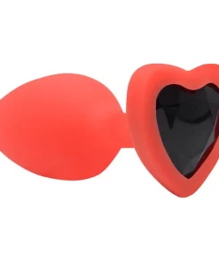 Plug Anal Coração Silicone Tamanho P - VERMELHO