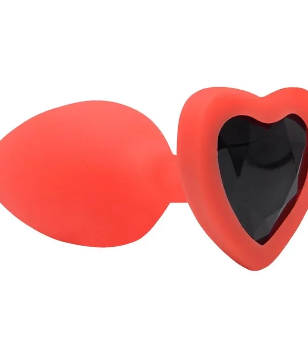 Plug Anal Coração Silicone Tamanho P - VERMELHO