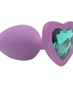 Plug Anal Coração Silicone Tamanho P - ROXO