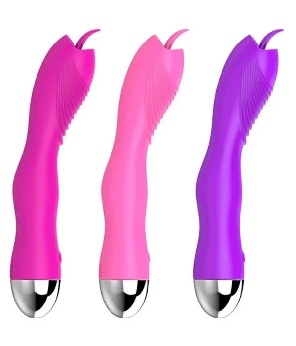 Vibrador estimulador ponto G com língua mágica - PINK