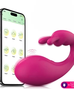 Vibrador ponto g com estimulador clitoriano por aplicativo SX7