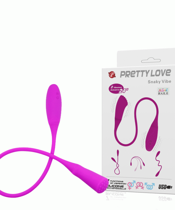 Vibrador Recarregável Duplo Flexível com 7 Modos de Vibração – PRETTY LOVE SNAKY VIBE