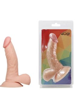 Pênis Realístico com Ventosa, Possui Escroto, Veias e Glande – GOOD VIBE TOYS 16x4x4 cm