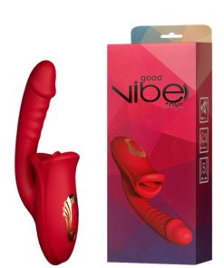 Vibrador Recarregável com Estimulador Clitoriano Formato Boca – GOOD VIBE TOYS