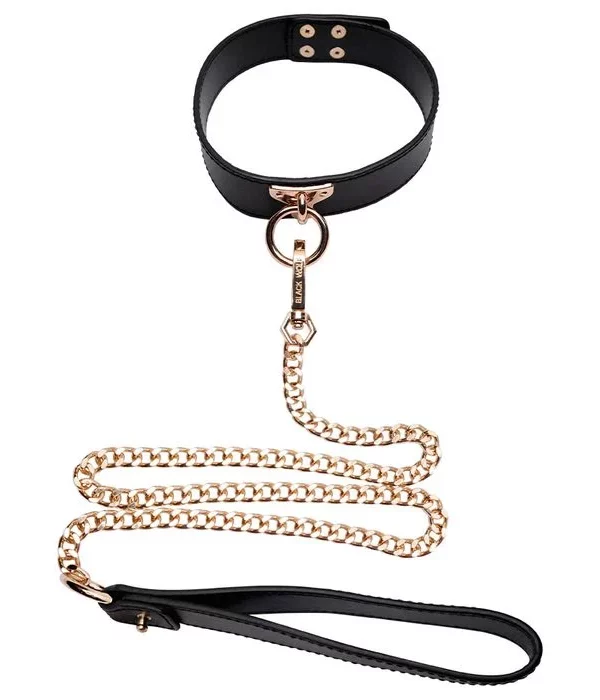 Coleira Bondage E Correte Guia Luxo Preto