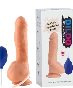 Pênis Realístico com Ventosa, Escroto, Veias e Glande Salientes – REALISTIC EJACULATING