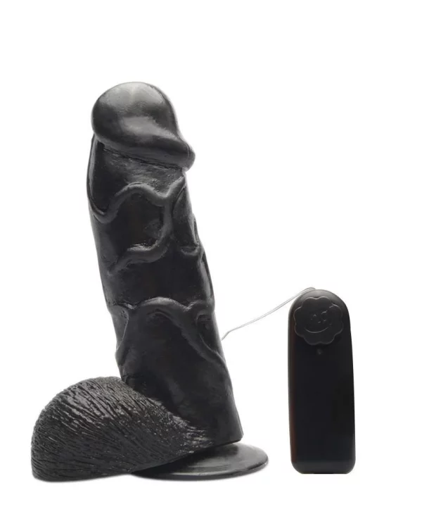 PROTESE COM VIBRO 18,5 X 4,8CM - PRETO