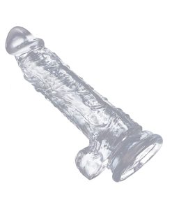 Prótese Transparente com Ventosa - Tamanho 20cm de comprimento, 15cm penetrável e 5cm de espessura