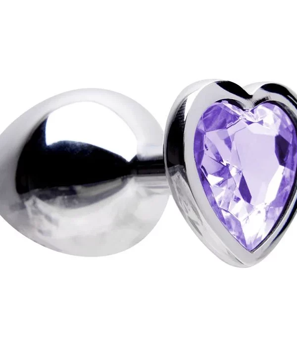 Plug Anal Aço Coração M 8 X 3,4Cm - LILAS