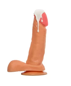 Splash Pênis Realístico que Ejacula com Escroto e Ventosa 16,5 x 4 cm