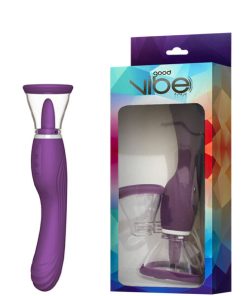 Vibrador Recarregável com Penetrador e Bomba Vaginal e Língua Estimuladora