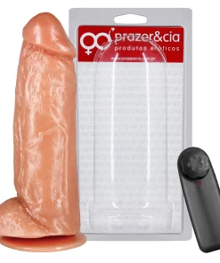 Protese Com Vibro Escroto E Ventosa 17,7 X 4,9Cm