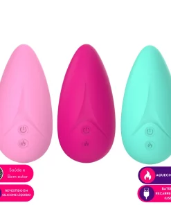 Massageador estimulador com aquecimento em silicone líquido - PINK