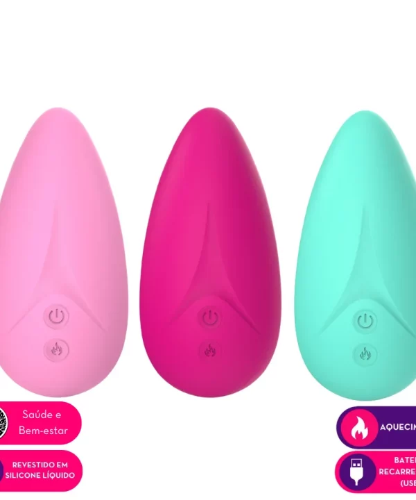 Massageador estimulador com aquecimento em silicone líquido - PINK