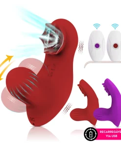 Vibrador de calcinha com estimulador de ondas de pressão e vai e vem