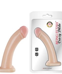 Prótese Realística 18,5 cm com Corpo Liso, Glande Saliente e Ventosa – BEING FETISH CRAZY DILDO