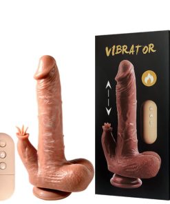 Prótese Realística Recarregável Vai e Vem com Estimulador Clitoriano - WE LOVE