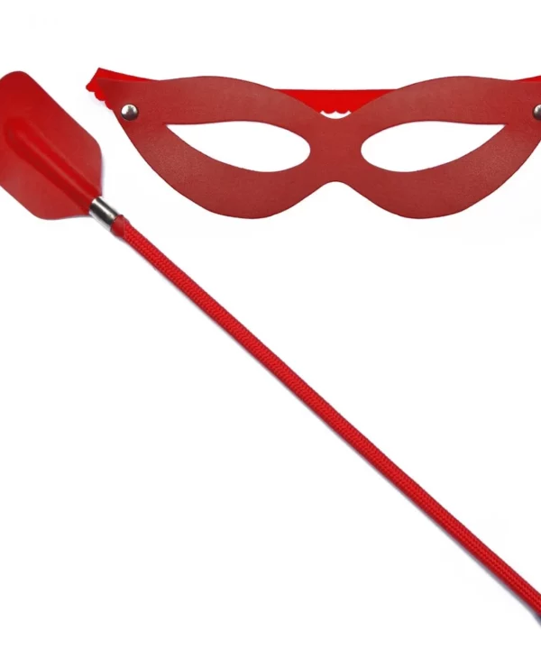 Kit Tiazinha Com Máscara E Chibata Retangular 45Cm - VERMELHO
