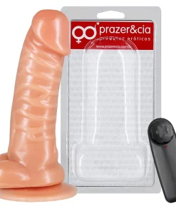 Protese Com Vibro Escroto E Ventosa 15,4 X 3,5Cm