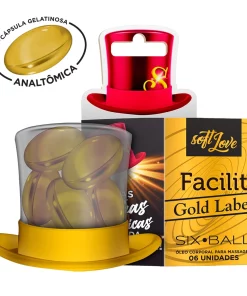 Six Ball Facilit Gold Label 6 Cápsulas Com Óleo Corporal Dessensibilizante