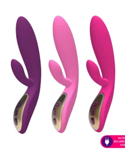 Vibrador ponto G com estimulador clitoriano por vibração S39 - PINK