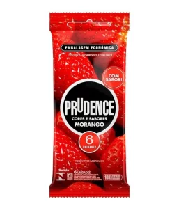 Preservativo Morango Com 6 Unidades Prudence