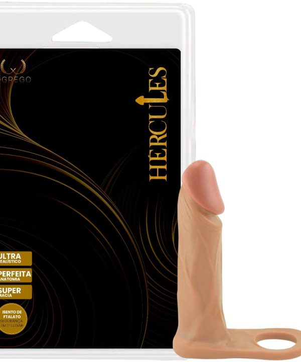 Anel Companheiro Hércules  Amigão 16 x 3,4 cm – Realístico, Estável e Estimulante - bege
